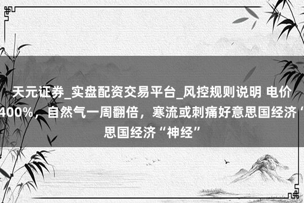 天元证券_实盘配资交易平台_风控规则说明 电价狂飙1400%，自然气一周翻倍，寒流或刺痛好意思国经济“神经”